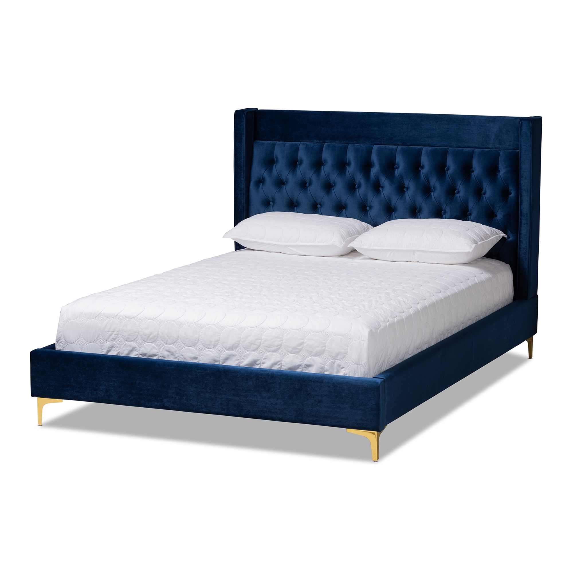 Navy blue store king size bed